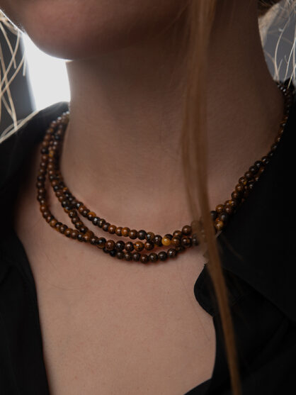 שרשרת אבן טבעית עין הנמר