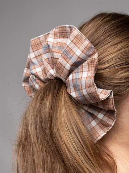 גומיה בד משובץ חום