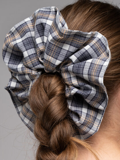 גומיה בד משובץ כחול