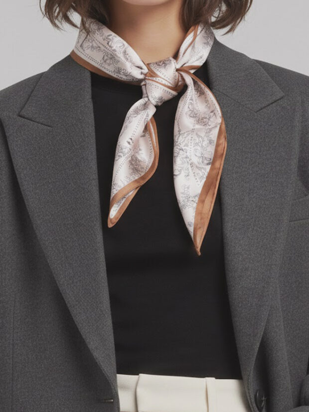 מטפחת עניבה שמנת